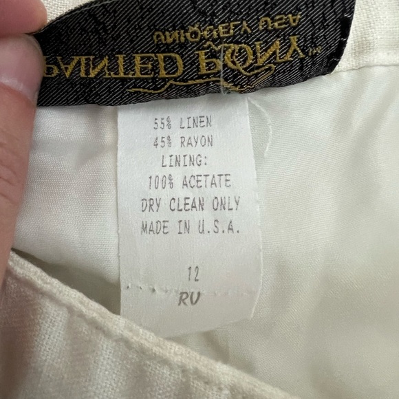 NWT‎ PAINTED PONY Linen Blend Pants Lagenlook Wide Leg Beachy High Rise 12 - Picture 4 of 6